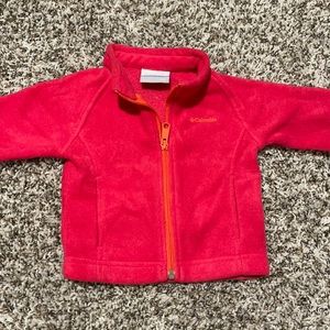 Fuscia/pink Baby girl fleece zip up Columbia jacket